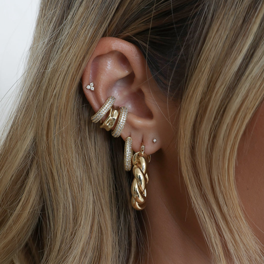 925 Sterling Silver Post Small Hoop Earrings Cubic Zirconia Huggie Hoop  Earrings,3 Pairs 14K Rose Gold Plated Cartilage Piercing Earrings Ear Cuff  Tiny Hoop Earrings for Women Men 8mm 10mm 12mm -